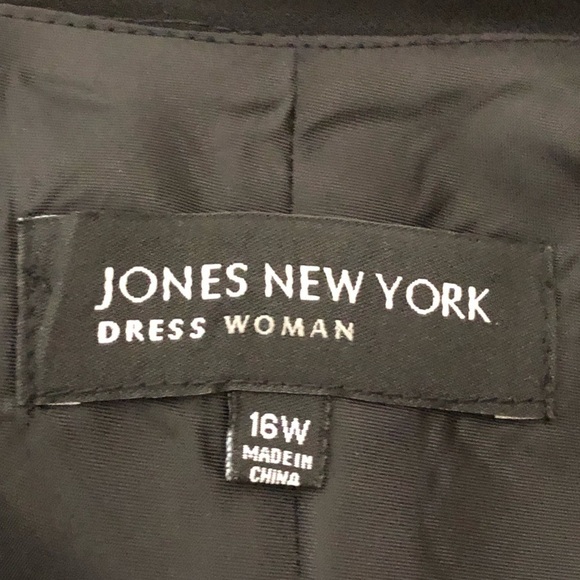 Jones New York Elegant Sleeveless Dress Sheer Neckline Cowl Back Black Size 16W - Picture 6 of 8